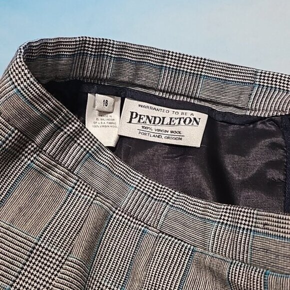 Pendleton Vintage 2 Piece Plaid Elegant Virgin Wool Skirt Set Size 16 - Picture 9 of 15